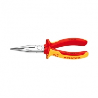 Клещи жустерни KNIPEX 160мм, прави, CrV, полукръгли плоски челюсти, двукомпонентна дръжка, 1000V