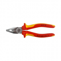 Клещи комбинирани KNIPEX 180мм, ф2.2/3.4мм, ф12мм/16мм2, CS, двукомпонентна дръжка, 1000V
